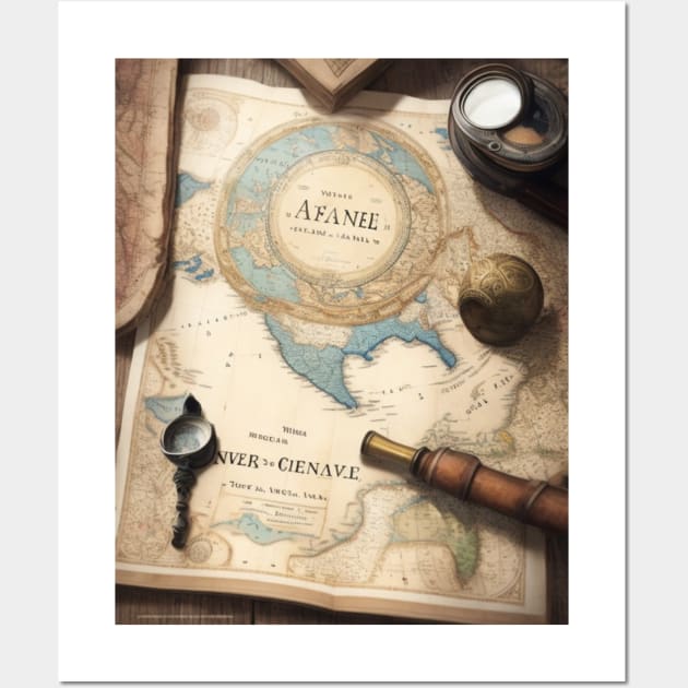 A vintage world map. Wall Art by MeriemBz